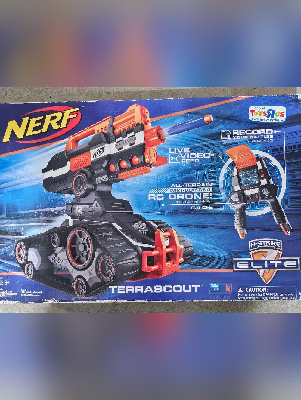 Nerf N-Strike Elite Terrascout Remote Control Drone New In Box (Black & Orange)